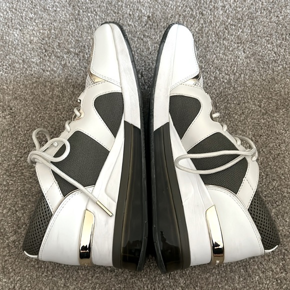 Michael Kors Mesh Sage and Gold Platform Sneakers Size 10 - Picture 7 of 12